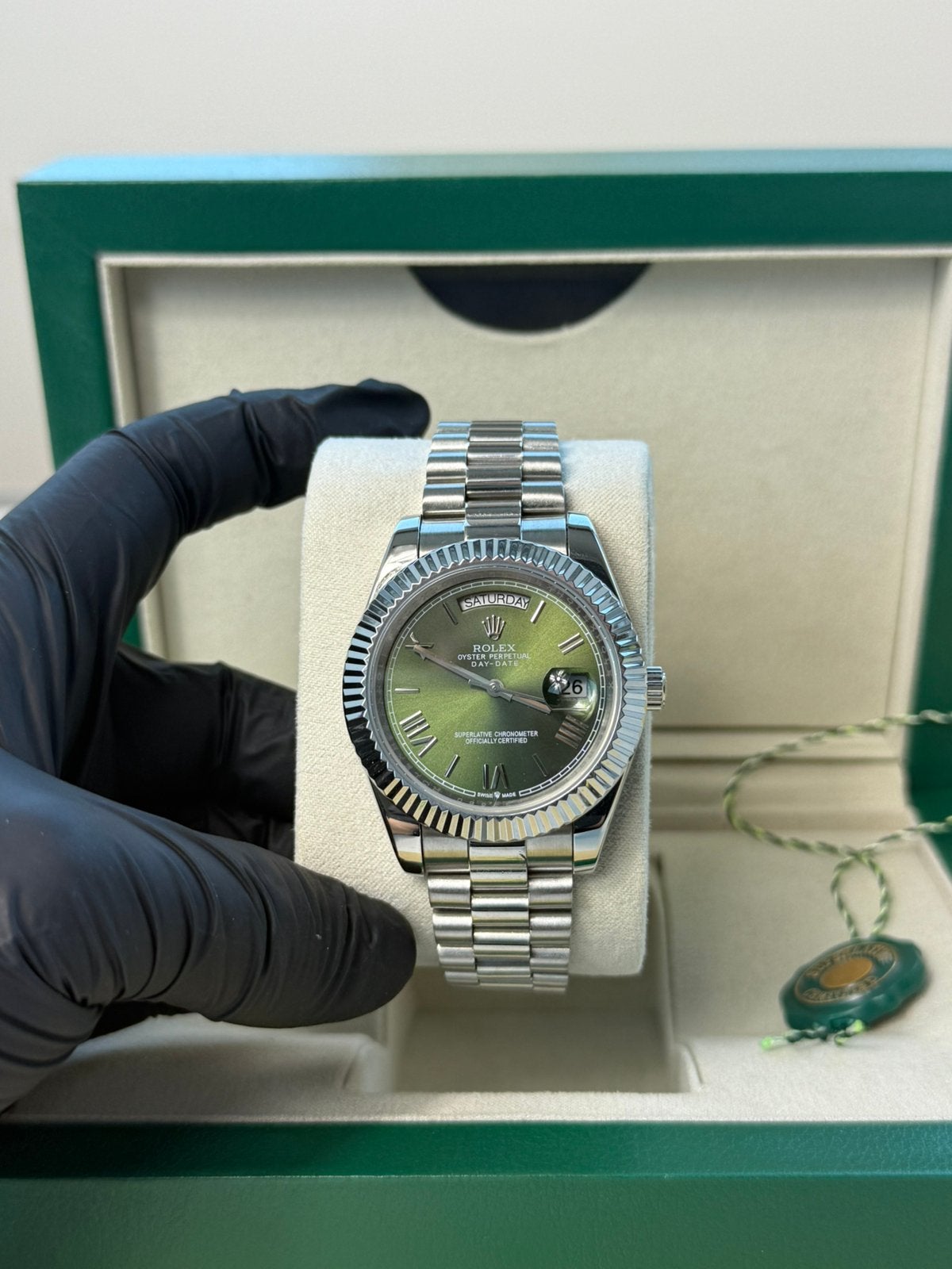 Rolex Daydate 40MM green dial, Ophalen of Verzenden, Nieuw, Polshorloge, Rolex