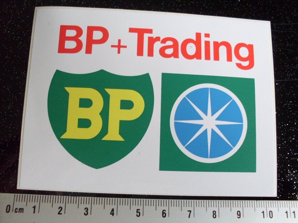 sticker BP + Trading logo embleem, Verzenden, Zo goed als nieuw, Bedrijf of Vereniging