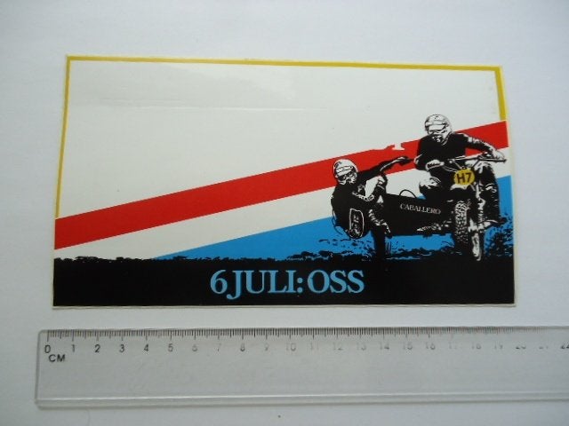 sticker oud Motorrace zijspan sidecar cross OSS Caballero, Verzenden, Zo goed als nieuw, Bedrijf of Vereniging