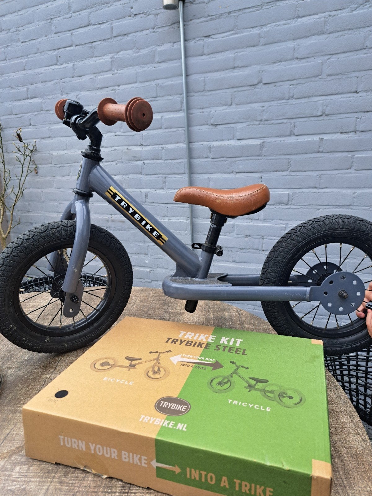 trybike fiets/driewieler grijs, Ophalen, Zo goed als nieuw, Loopfiets