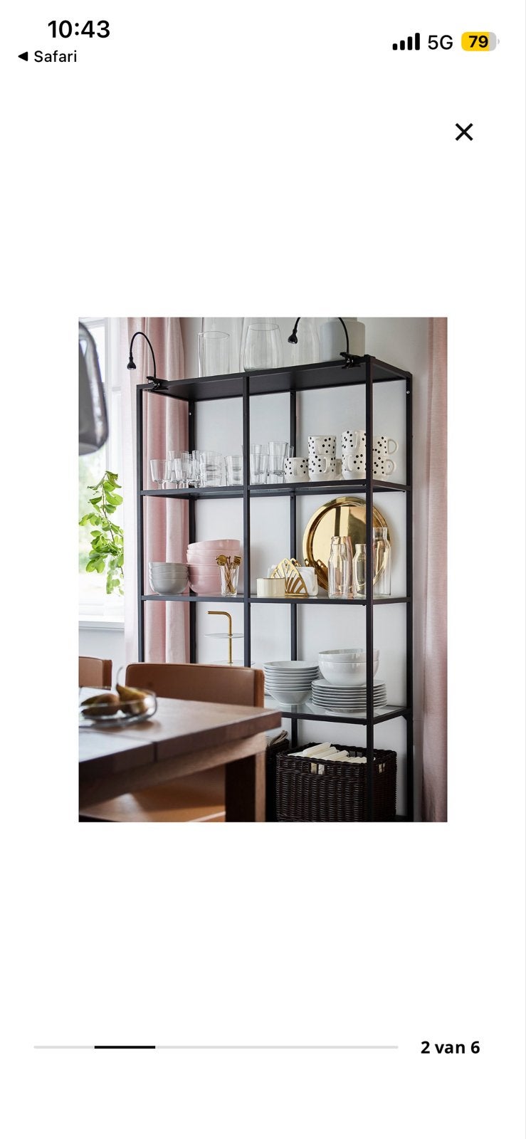 IKEA VITTSJÖ Stellingkast zwart 100x175 cm, Ophalen, Gebruikt