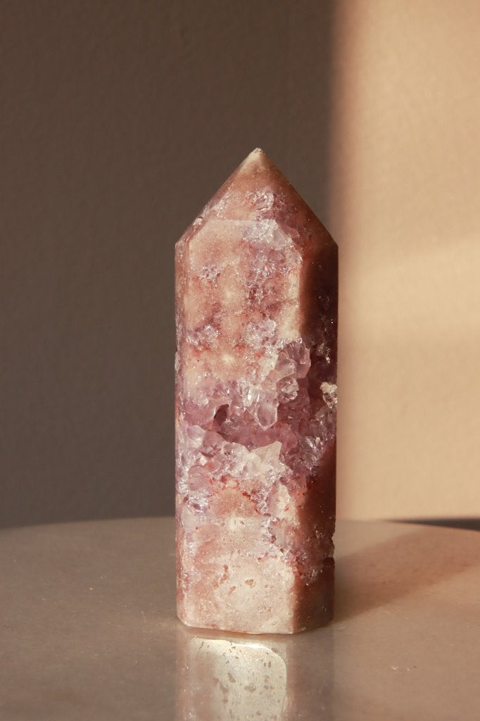 Roze amethist toren | 210 gr - edelsteen - kristal, Ophalen of Verzenden, Nieuw