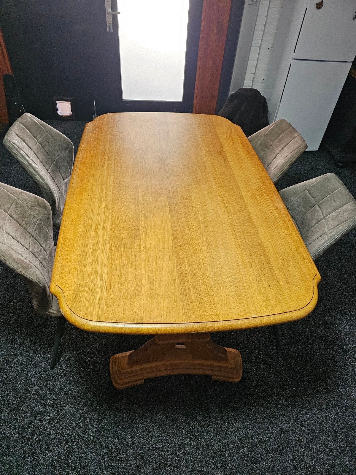 Eethoek met 4 stoelen, Ophalen, Gebruikt, Eiken tafel, 4 tot 6 stoelen