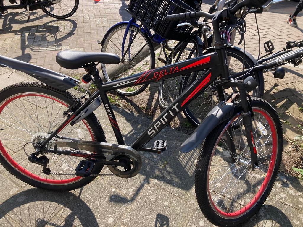 Spirit Delta Mountainbike - Zwart/Rood, Overige merken, Minder dan 10 versnellingen, Gebruikt, Velgrem
