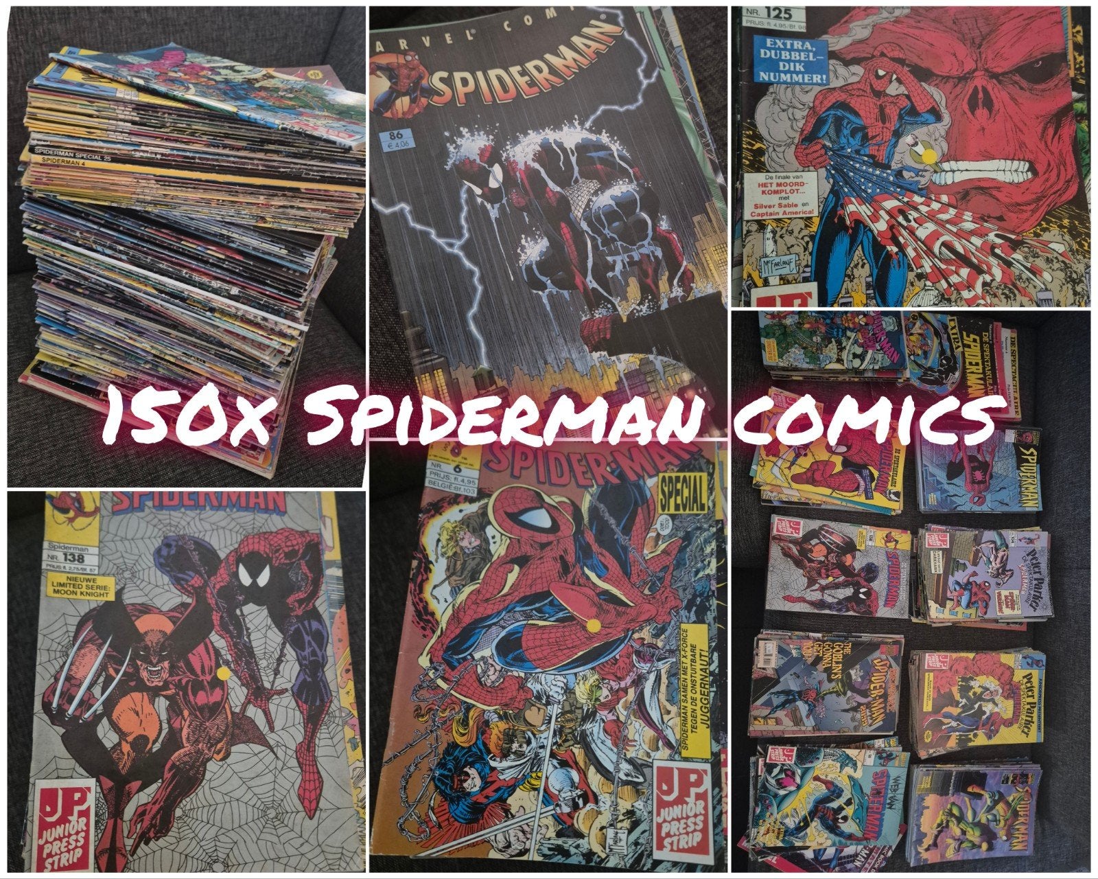 150+ Marvel Spider-Man Comics JP Jaren '80/'90, Meerdere stripboeken, Ophalen of Verzenden, Gelezen
