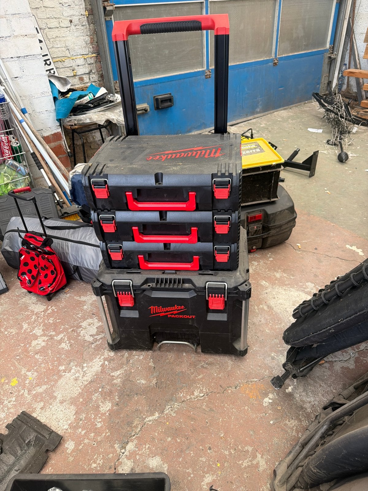 Milwaukee Packout gereedschapskisten set met trolley, Ophalen, Gebruikt