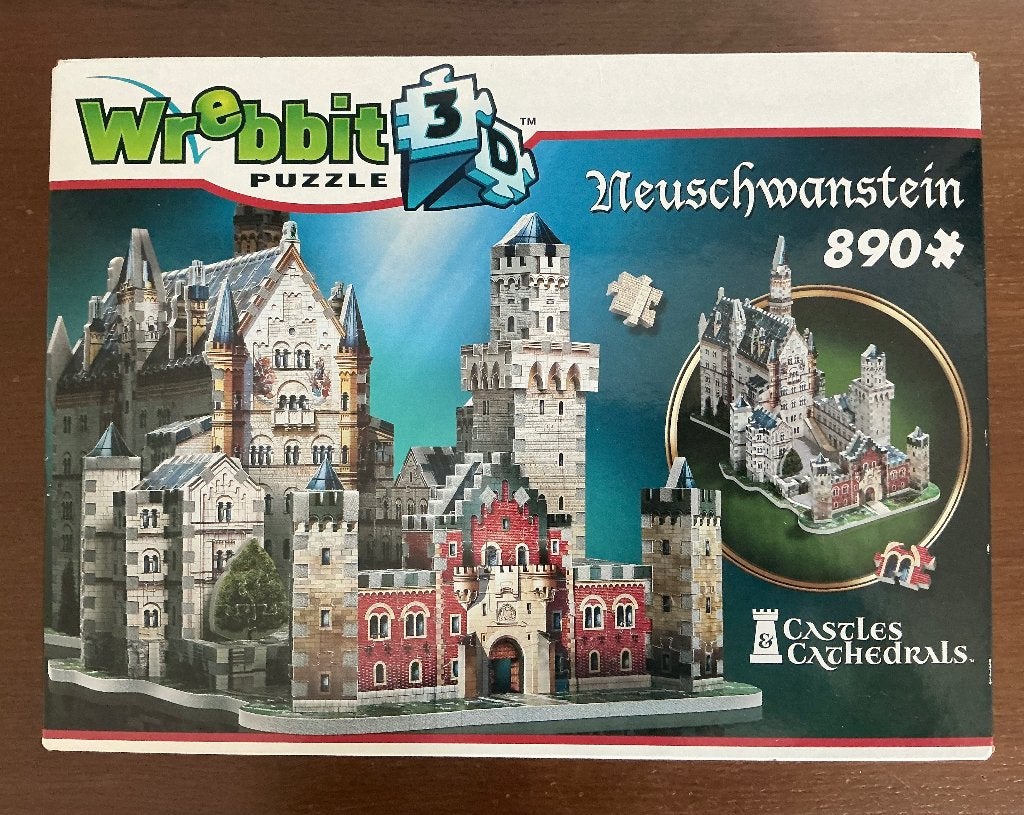 Wrebbit 3D puzzel Neuschwnstein 890 stukjes, Ophalen, 500 t/m 1500 stukjes, Zo goed als nieuw, Rubik's of 3D-puzzel