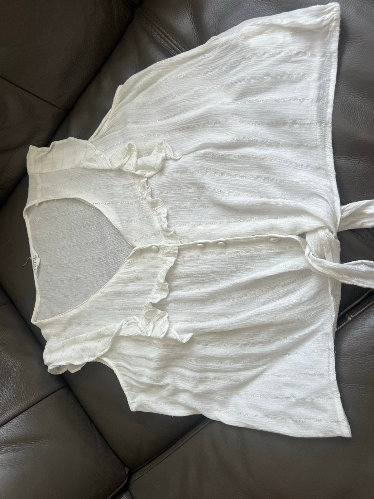 Witte Bloes met Gouden Spikkels en Strikdetail, Ophalen of Verzenden, Zo goed als nieuw, Maat 36 (S), Wit