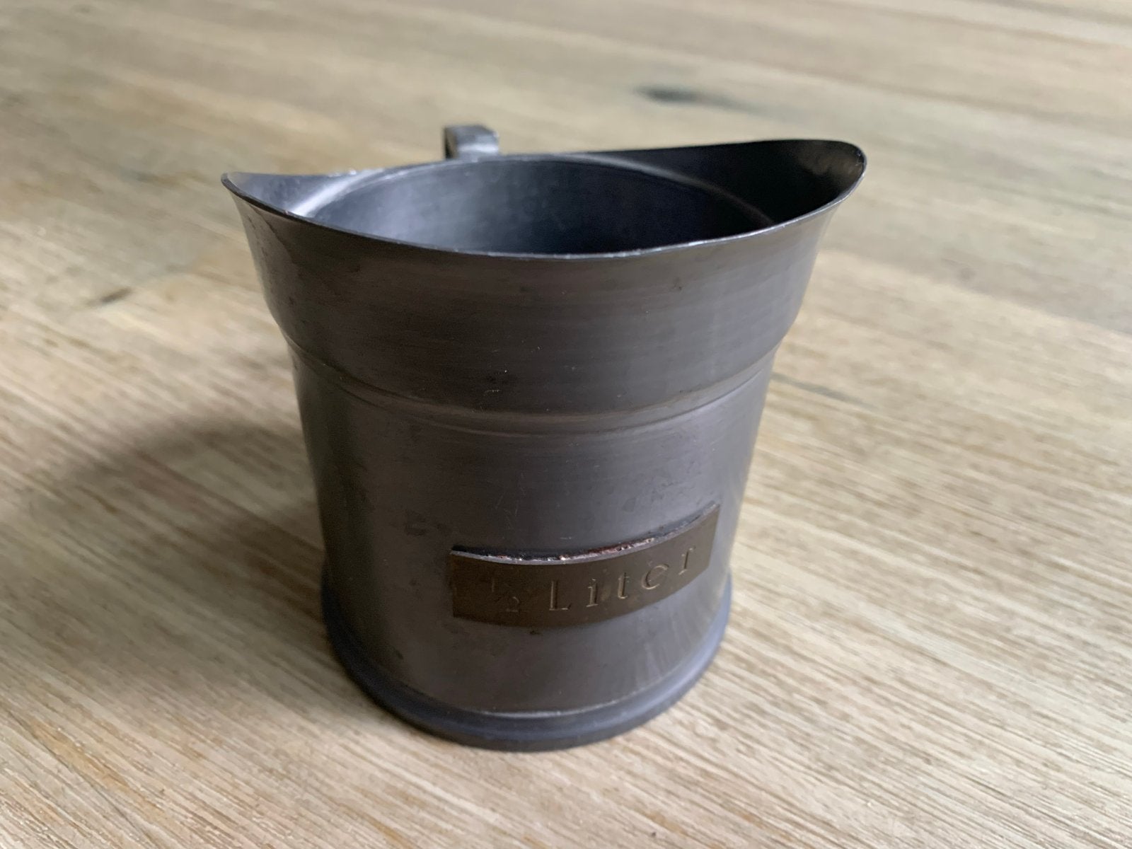 Antieke tinnen maatbeker 1/2 Liter met keurmerk, Antiek en Kunst, Ophalen of Verzenden