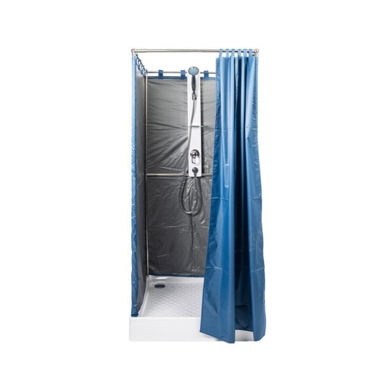 Mobiele Douchecabine BlueMove Nooddouche 90x90cm, Ophalen of Verzenden, Zo goed als nieuw, Rvs, Douche