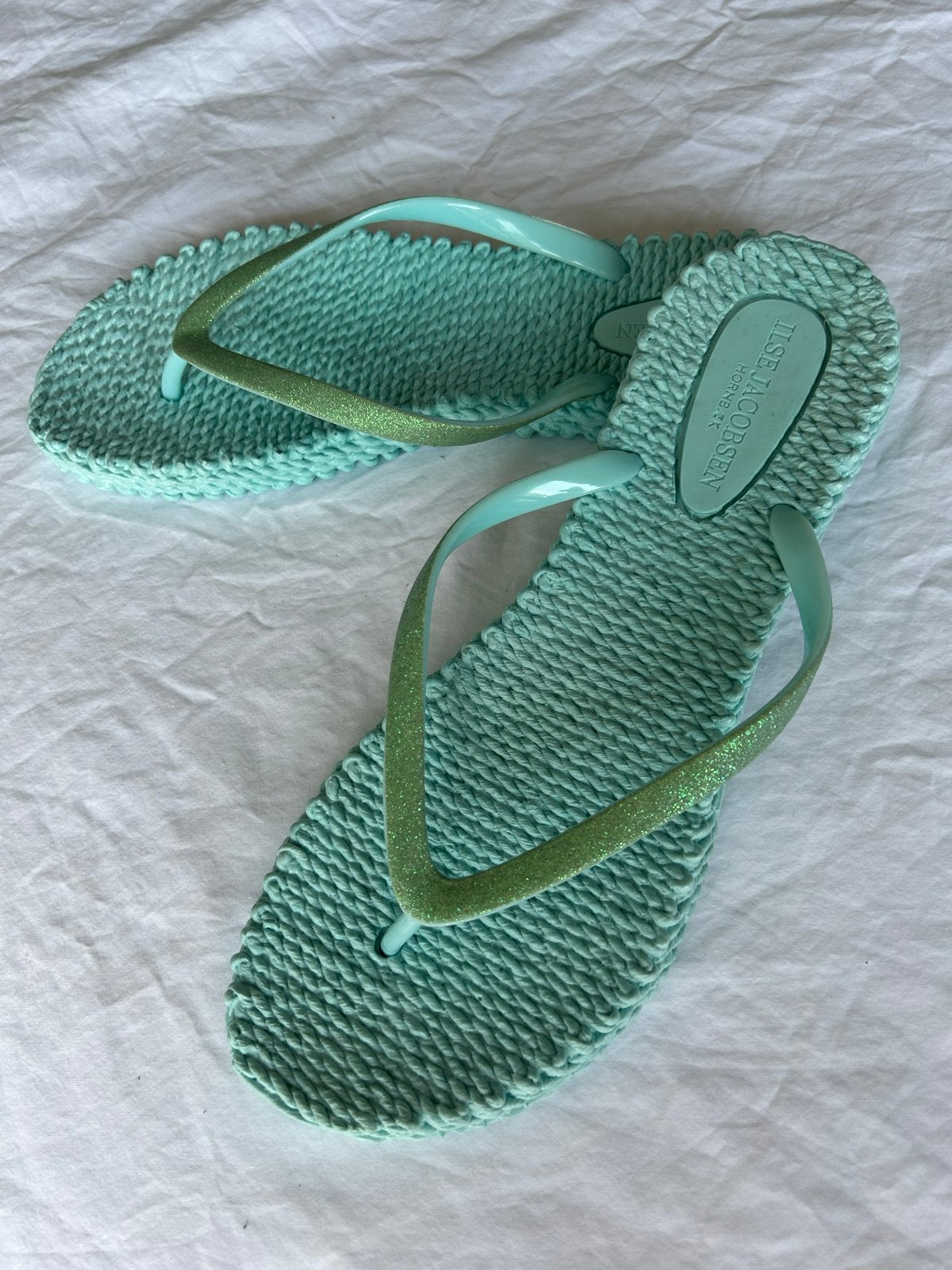 Ilse Jacobsen Slippers Maat 40 - Mintgroen met Glitter, Kleding | Dames, Schoenen, Slippers, Nieuw, Ophalen of Verzenden, Groen