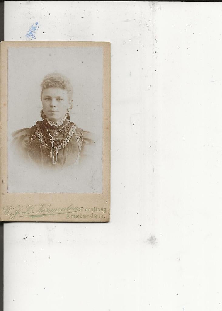 CdV Gee Enthoven in mooie jurk CJL Vermeulen, Ophalen of Verzenden, Voor 1920, Ongelopen, Zuid-Holland