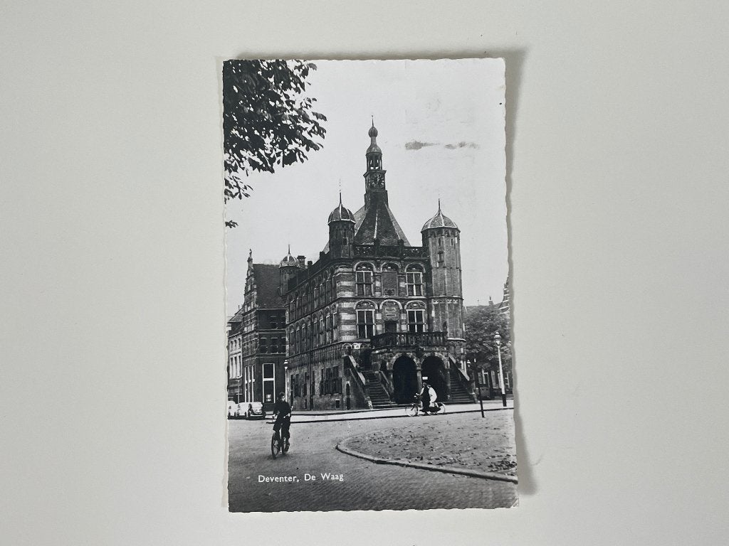 C903 Oude ansichtkaart Deventer : De Waag 1962, Ophalen of Verzenden, 1960 tot 1980, Gelopen, Overijssel