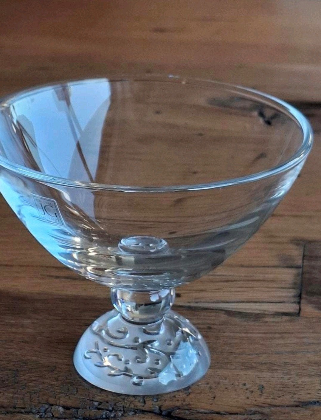 JG Durand vintage glazen schaal op voet, Ophalen of Verzenden