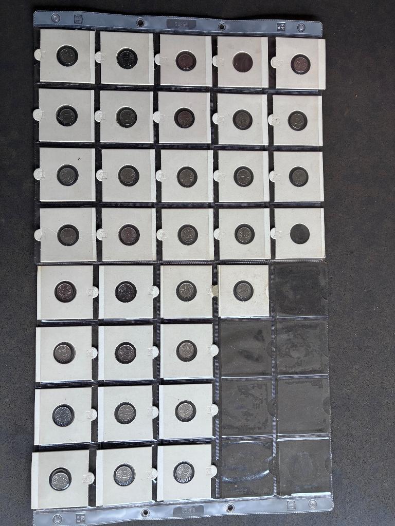 Dubbeltjes 31 stuk periode 1948 - 1980, Postzegels en Munten, Munten | Nederland, Ophalen of Verzenden, Koningin Wilhelmina, 10 cent