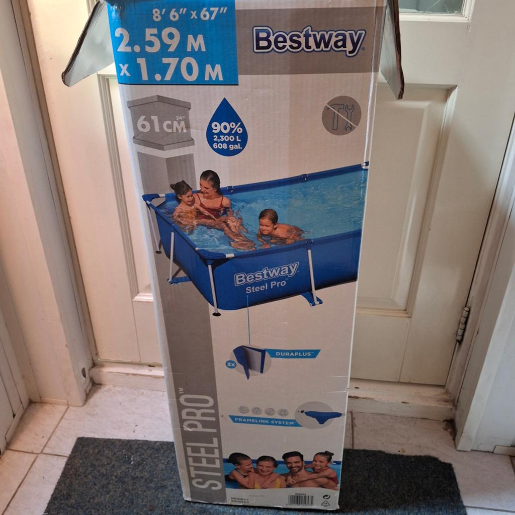 Bestway zwembad 2.59x1.70x61 met POMP, Gebruikt, Minder dan 80 cm, Ophalen of Verzenden, Minder dan 200 cm