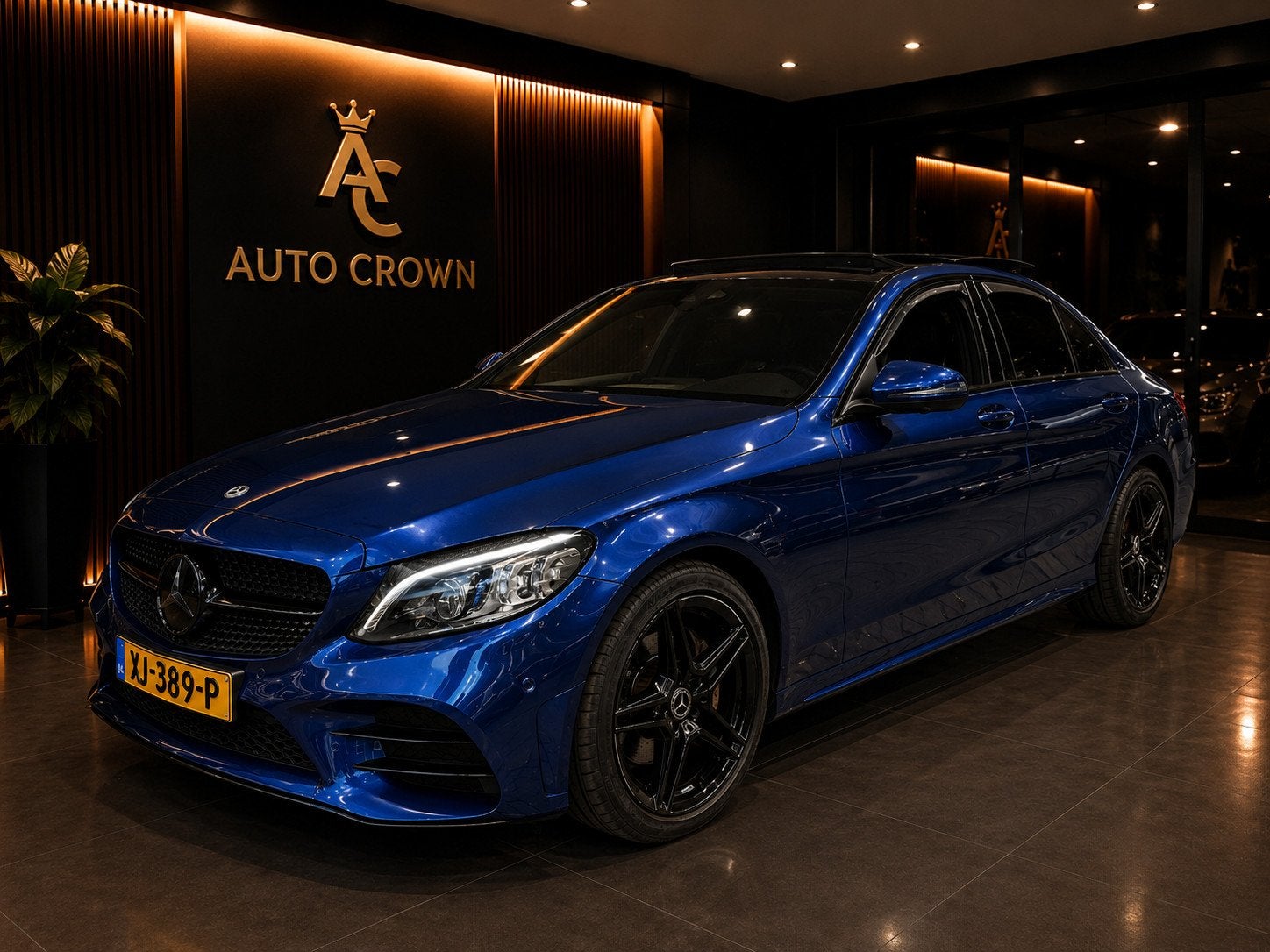 Mercedes-Benz C-klasse 160 AMG pakket + Pano dak! NAP, Euro 6, 4 cilinders, 129 pk, Blauw