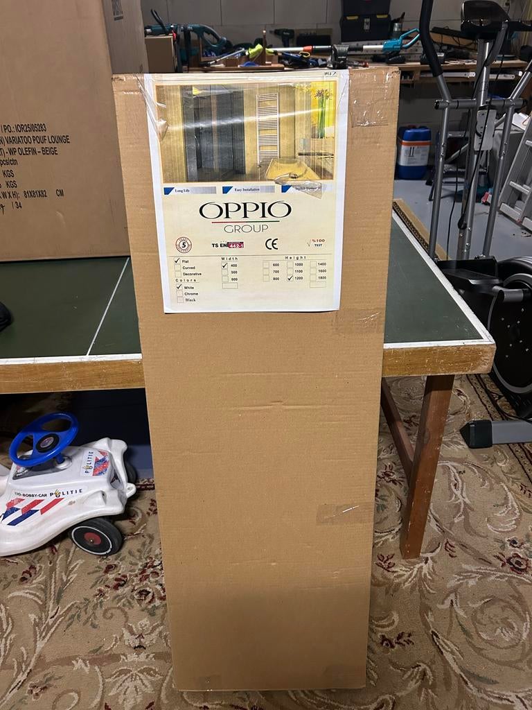Nieuwe Oppio handdoekradiator - 600x1200 mm, wit, Ophalen, 500 tot 800 watt, Radiator, Nieuw
