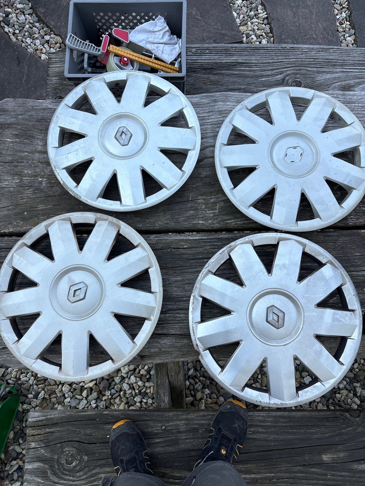 Renault wieldoppen - set van 4 (gebruikt), Ophalen of Verzenden, Gebruikt