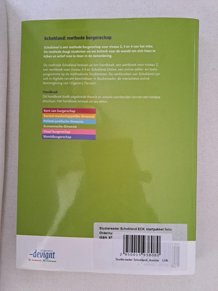 Schokland: methode burgerschap - Handboek voor het mbo, Boeken, Schoolboeken, Ophalen of Verzenden, Zo goed als nieuw, VMBO, Maatschappijleer