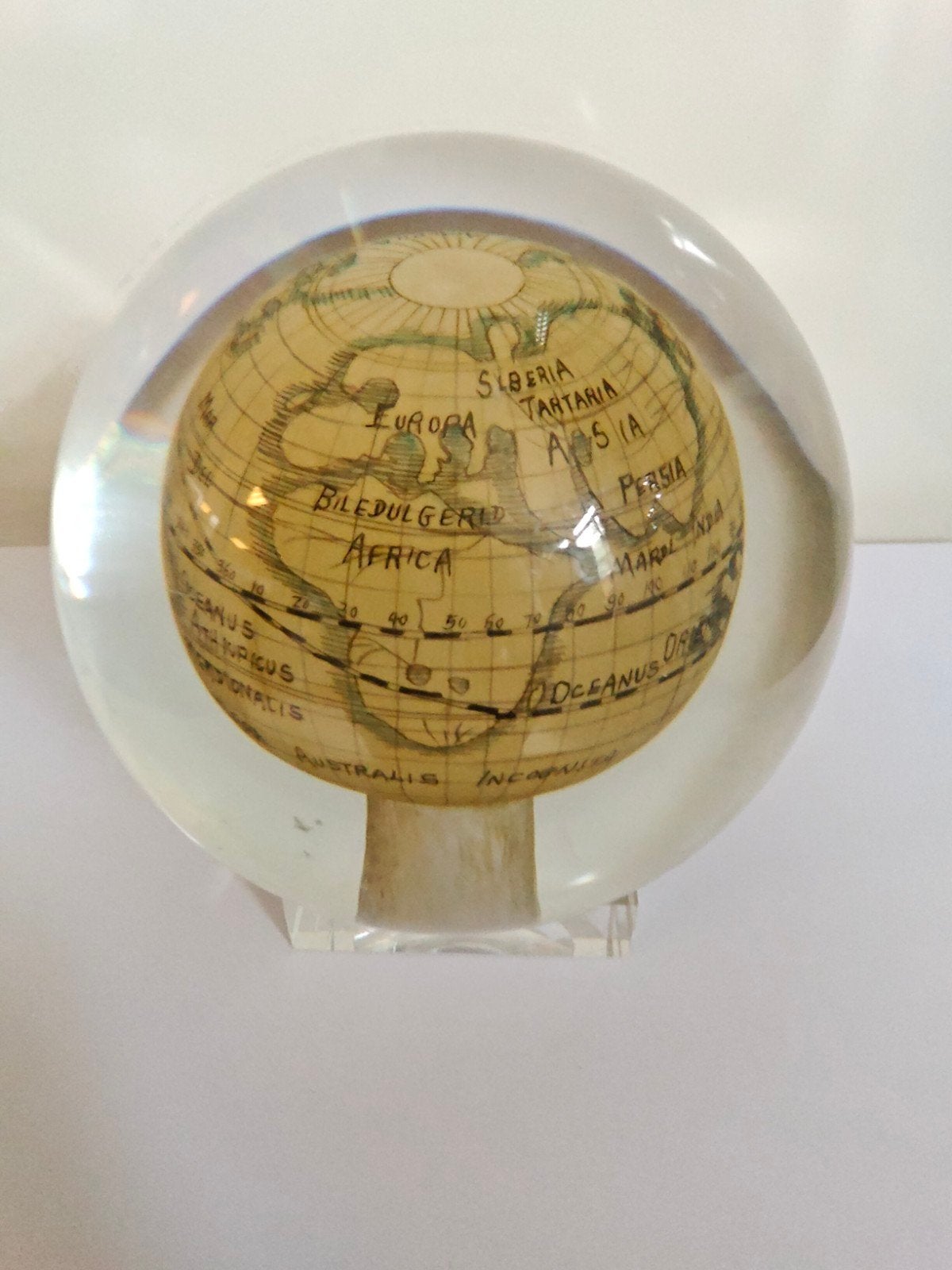 SUPER ZELDZAAMHEID MURANO MET WERELD BOL JAREN 40 TOPSTAAT, Ophalen of Verzenden
