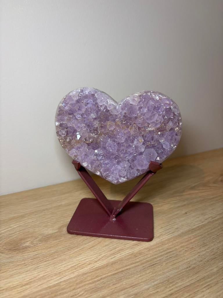 Roze amethist hart, Ophalen of Verzenden, Mineraal