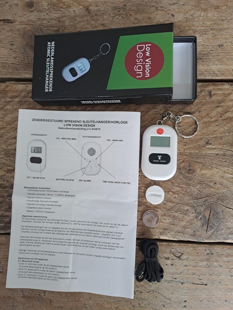 Sprekend sleutelhanger horloge voor blinden of slechtziende., Ophalen of Verzenden, Zo goed als nieuw, Overige merken