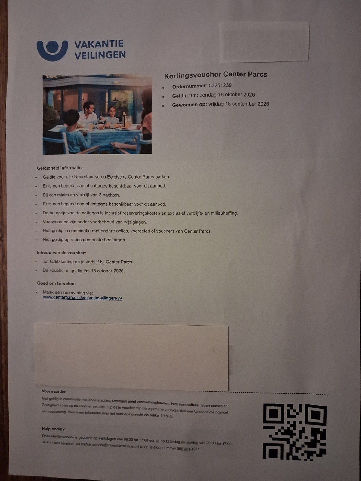 voucher Center Parcs, Ophalen of Verzenden, Tractor en Landbouw
