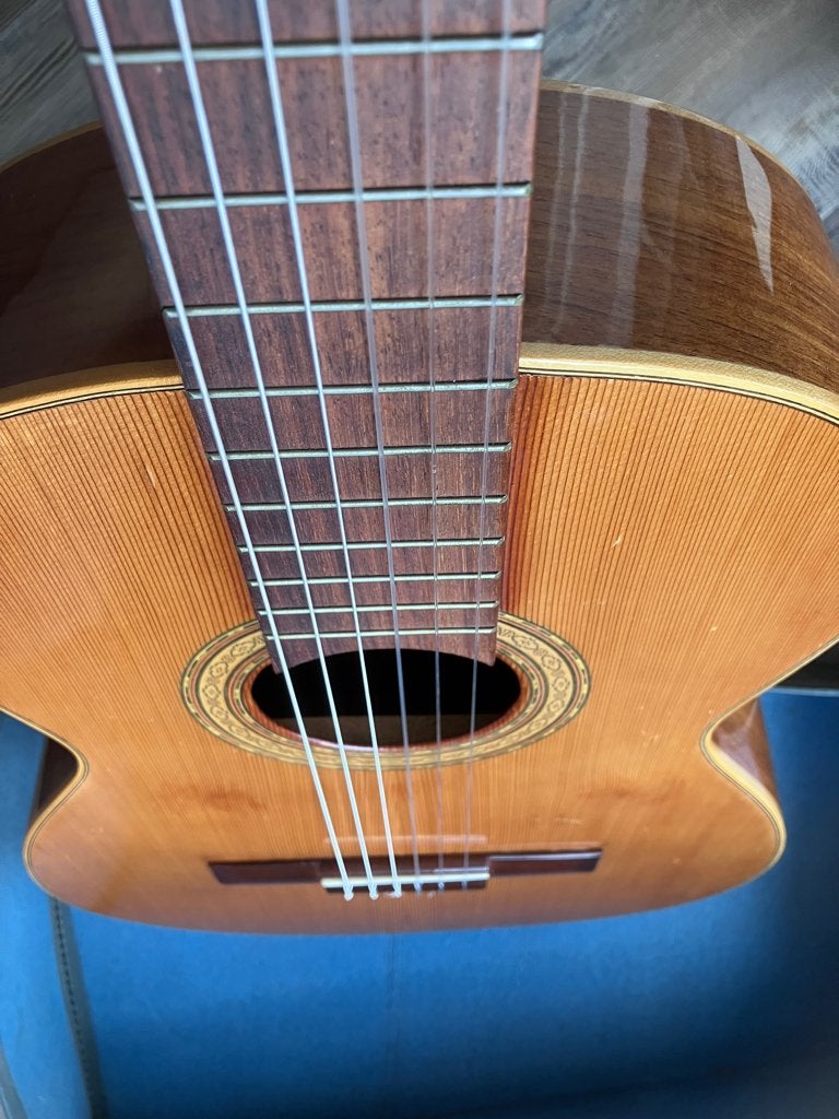 gitaar juan salvador 7 met vintage koffer, Muziek en Instrumenten, Snaarinstrumenten | Gitaren | Akoestisch, Ophalen, Gebruikt