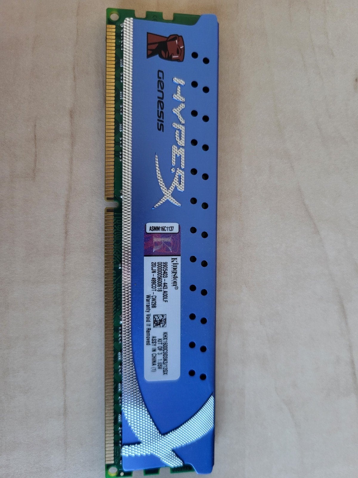 Kingston HyperX Genesis DDR3 RAM - 1x 4GB, Computers en Software, DDR3, Ophalen of Verzenden, Zo goed als nieuw, Desktop