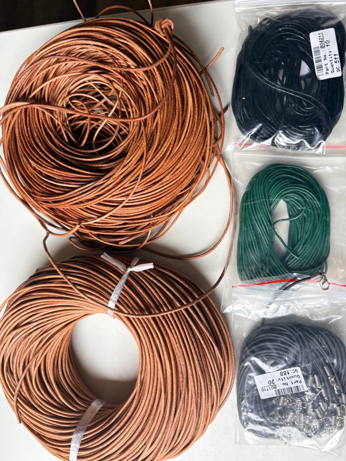 Leder koord 2x 50 meter, Ophalen of Verzenden, Nieuw, Draad