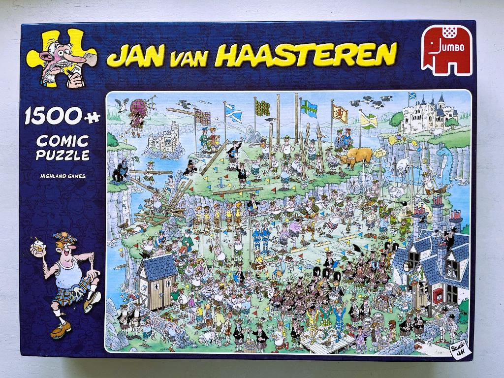 Jan van Haasteren 1500 - Highland Games, Ophalen of Verzenden, 500 t/m 1500 stukjes, Zo goed als nieuw, Legpuzzel