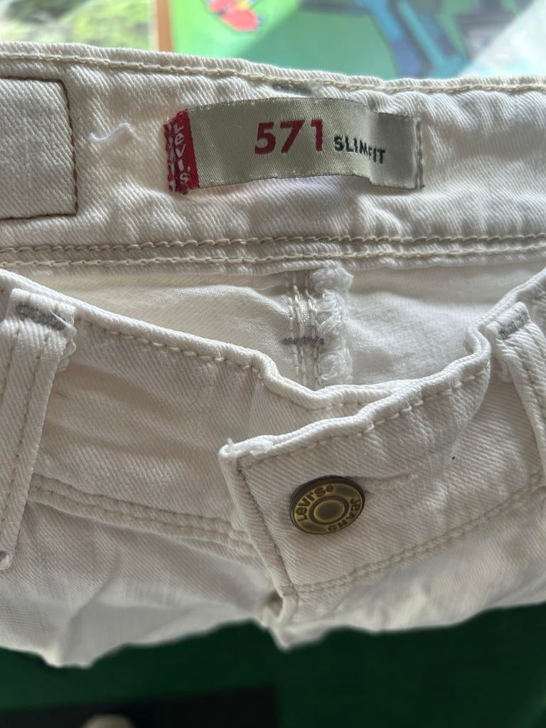 Levi's 571 Slimfit spijkerbroek - Wit, Ophalen of Verzenden, Gedragen, Wit, W28 - W29 (confectie 36)