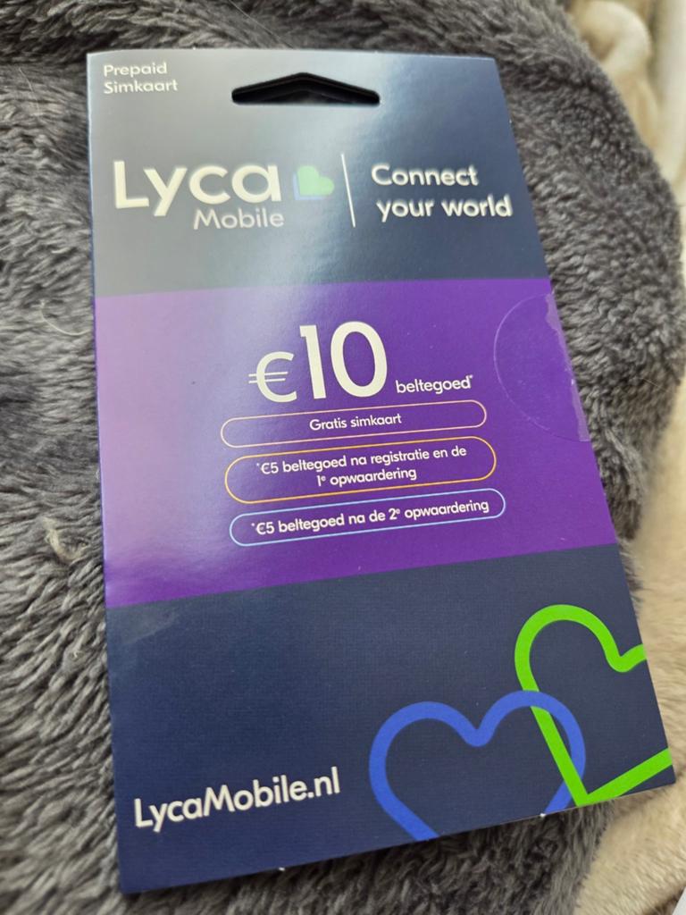 Ongebruikte Lyca Prepaid Simkaart met €10 beltegoed, Telecommunicatie, Ophalen of Verzenden, Nieuw, Overige providers