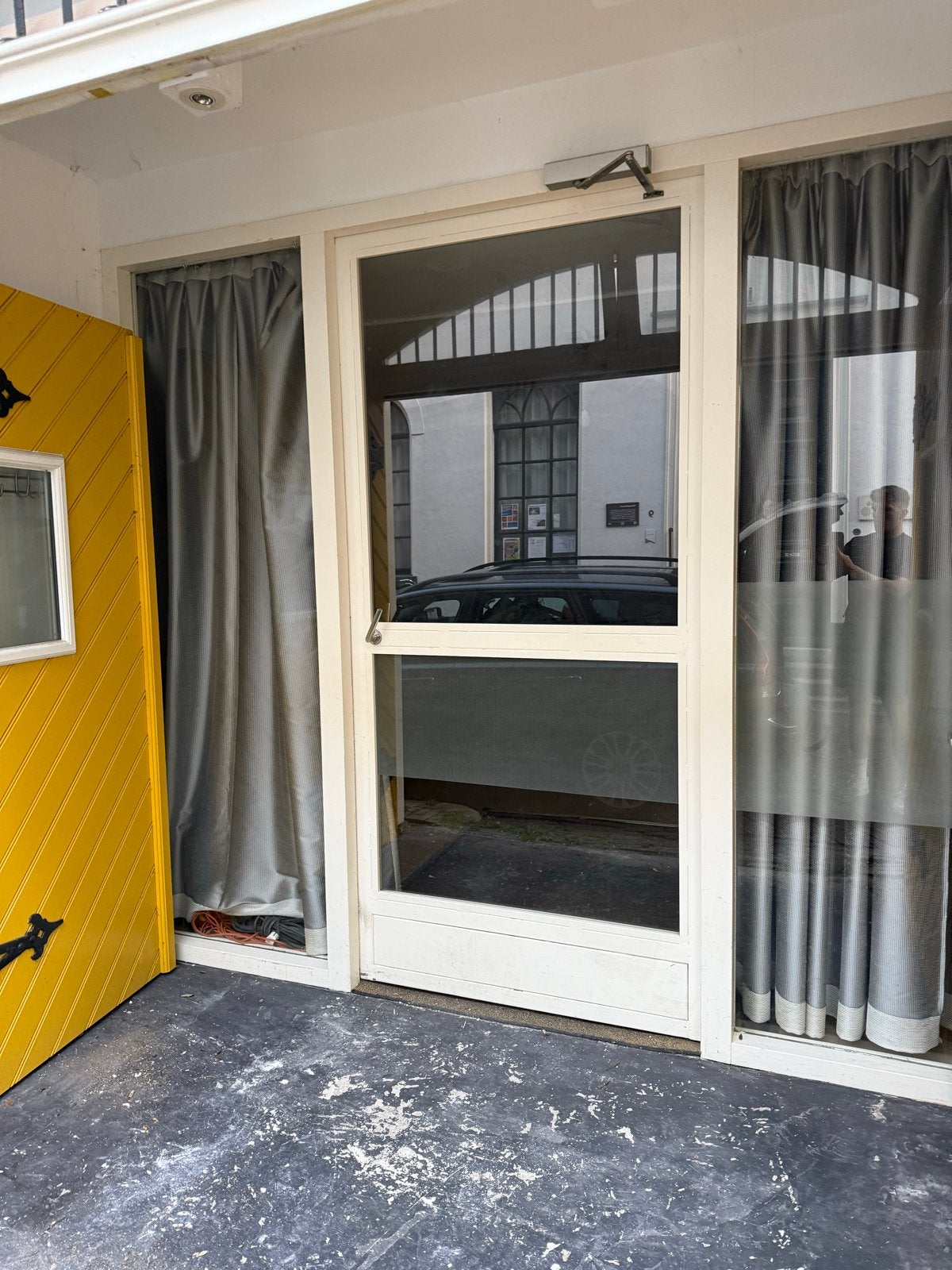 Zware stalen/ijzeren deur met enkel glas (262x122cm), Ophalen, Gebruikt, Buitendeur, Metaal