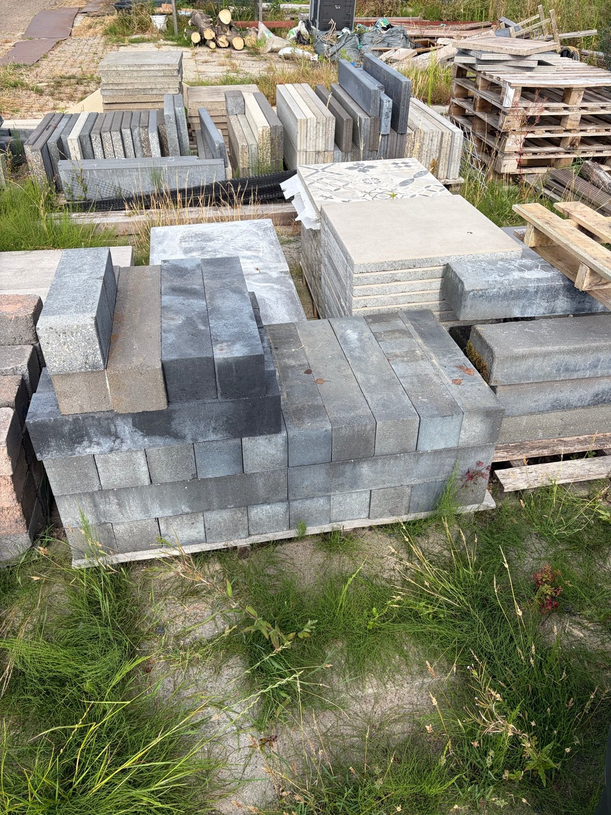 Stapelblokken 12x12x60 cm (40 stuks), Tuin en Terras, Tegels en Klinkers, Ophalen, Gebruikt, 10 m² of meer, Beton