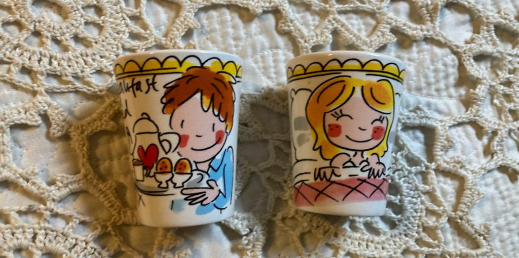 2 Breakfast in bed, Blond Amsterdam eierdopjes, samen 7,50., Blond Amsterdam, Overige typen, Ophalen of Verzenden, Zo goed als nieuw