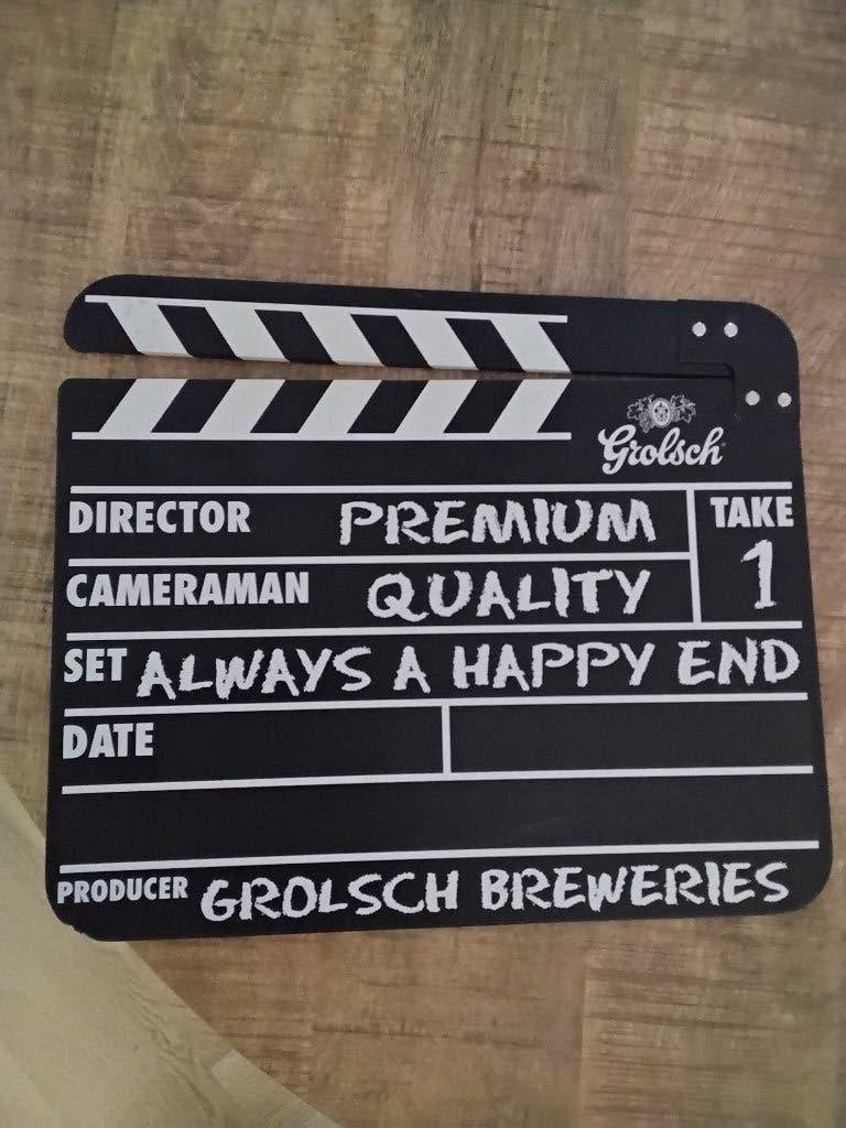 Grolsch reclame film bord, Ophalen of Verzenden, Nieuw, Reclamebord, Plaat of Schild, Grolsch