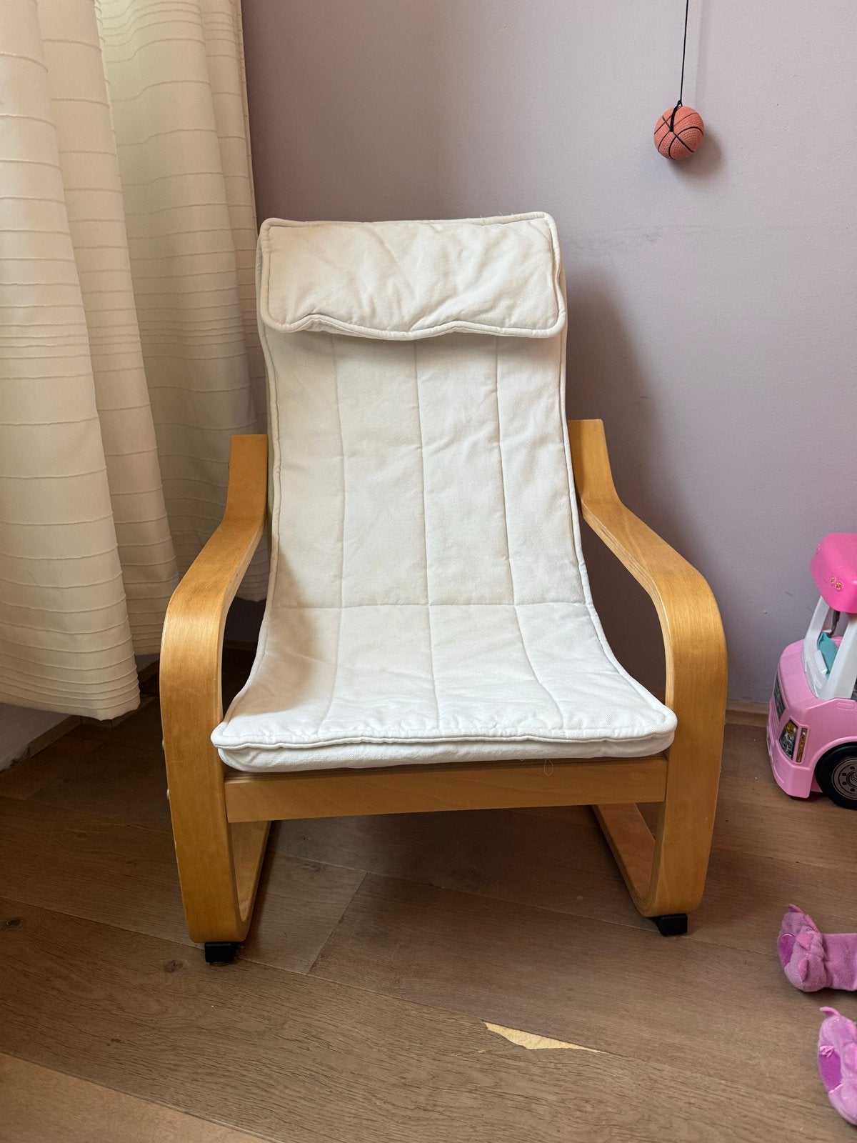IKEA Poäng kinderfauteuil met witte hoes, Ophalen, Gebruikt, Stoel