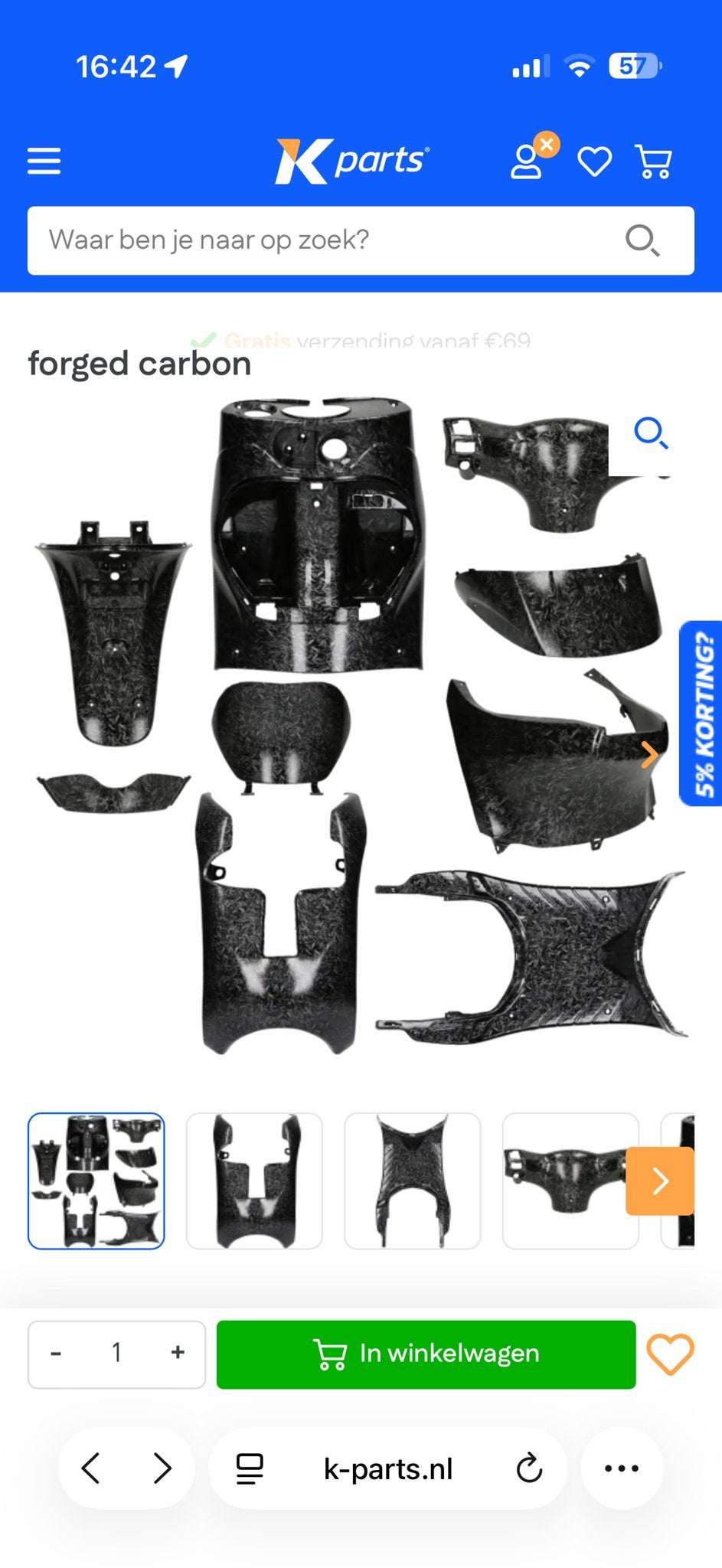 Forged Carbon Kappen Set voor zip, Ophalen of Verzenden, Kap, Overige merken