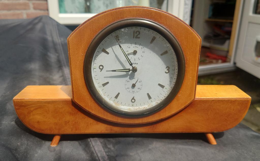 ~1940 Amsterdamse School / ART DECO tafel klok merk WUBA, Ophalen of Verzenden