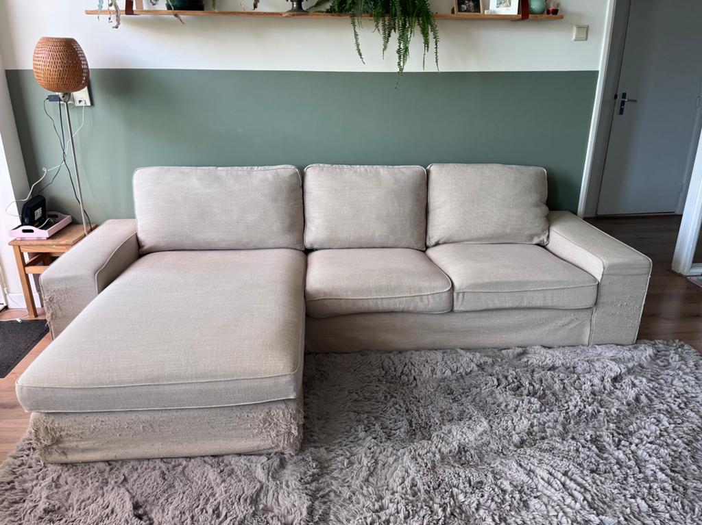 GRATIS  Kivik 2-zits bank met chaise longue, Ophalen, Gebruikt, Stof