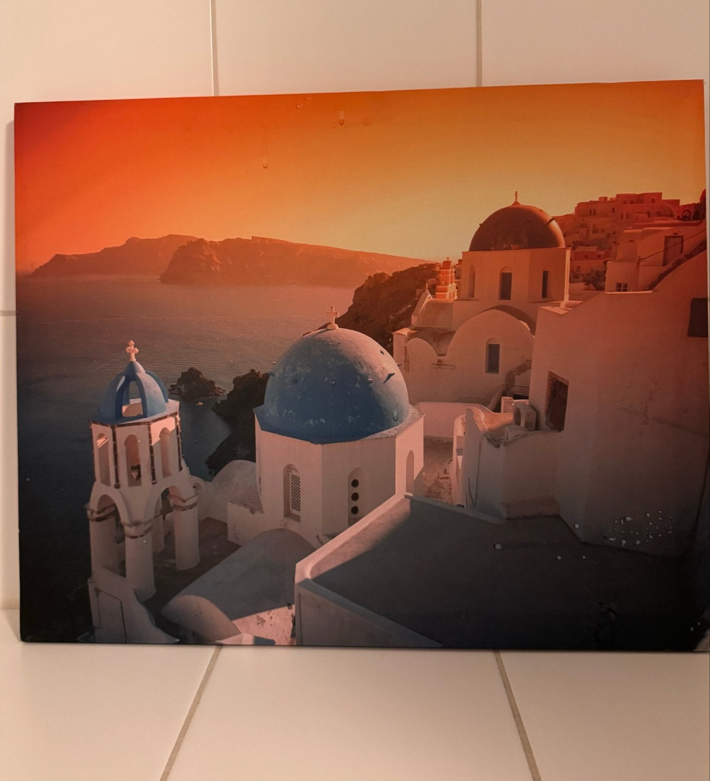 Schilderij Santorini zonsondergang, Ophalen, Minder dan 50 cm, Gebruikt, Schilderij