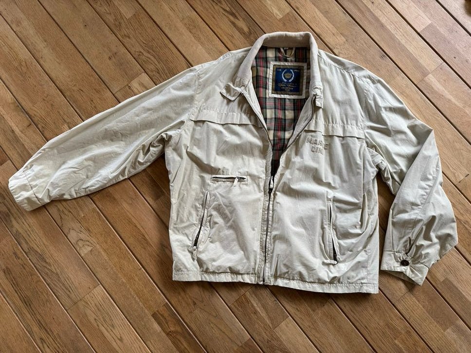 Zomerjas Herenjas Juan Pucci Collection L Beige Geruit, Kleding | Heren, Jassen | Zomer, Gedragen, Maat 52/54 (L), Beige, Ophalen of Verzenden