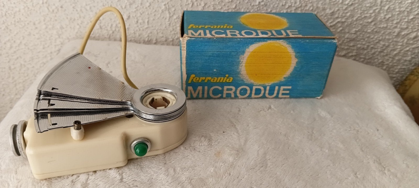 Vintage Ferrania Microdue Flitser (ca. 1945-1970) met doos, Ophalen of Verzenden