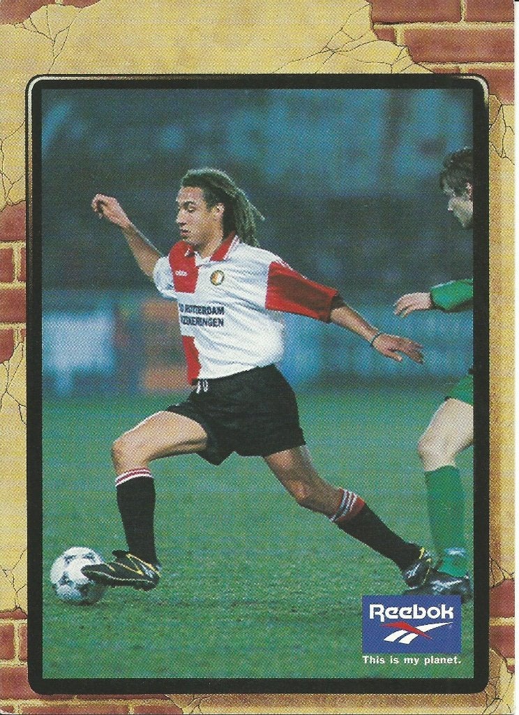 1996 fotokaart Reebok - Henryk Larsson Feyenoord, Verzenden, Zo goed als nieuw, Feyenoord, Spelerskaart