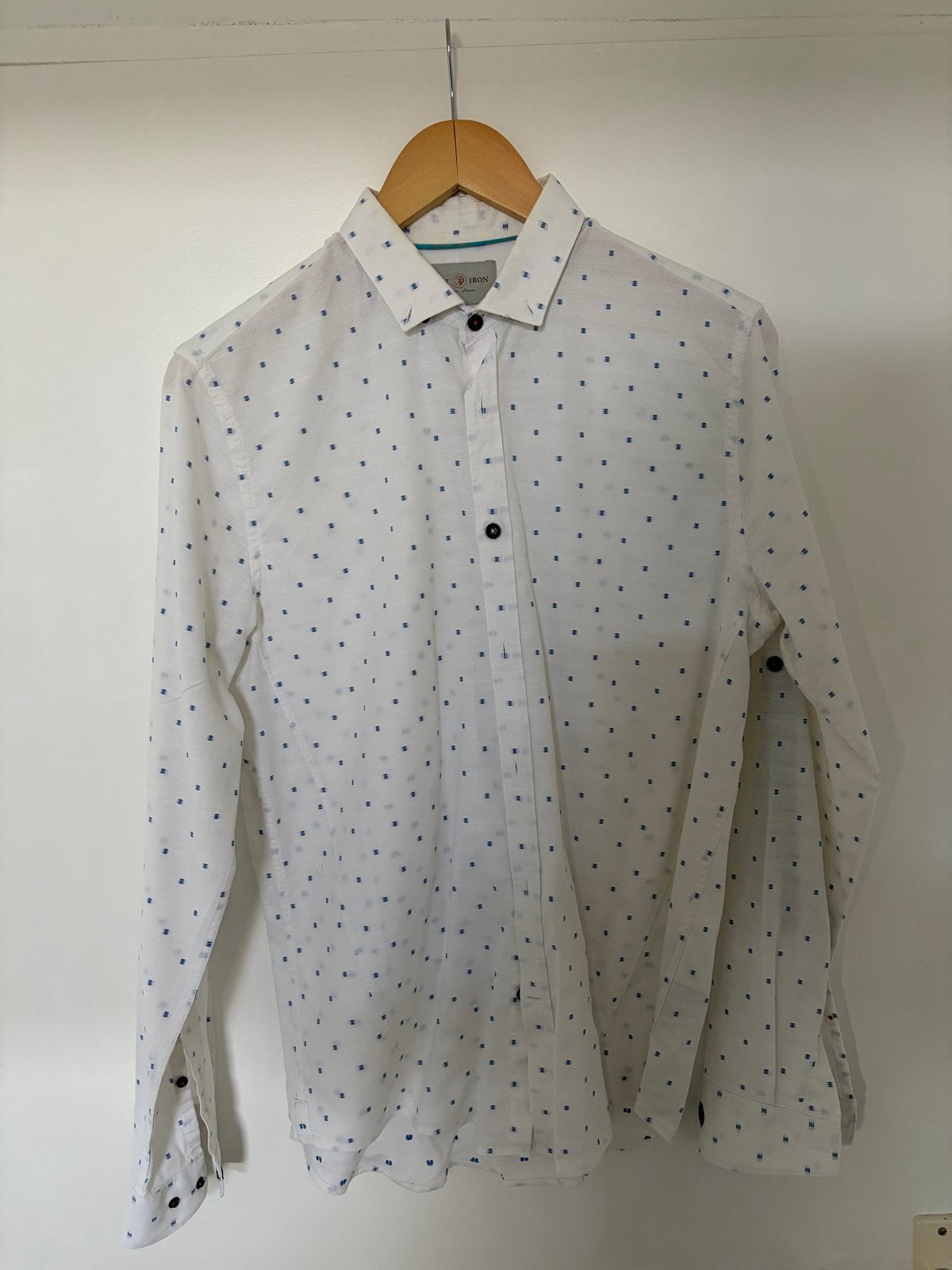 Cast Iron overhemd casual maat M, Ophalen of Verzenden, Zo goed als nieuw, Wit, Halswijdte 39/40 (M)