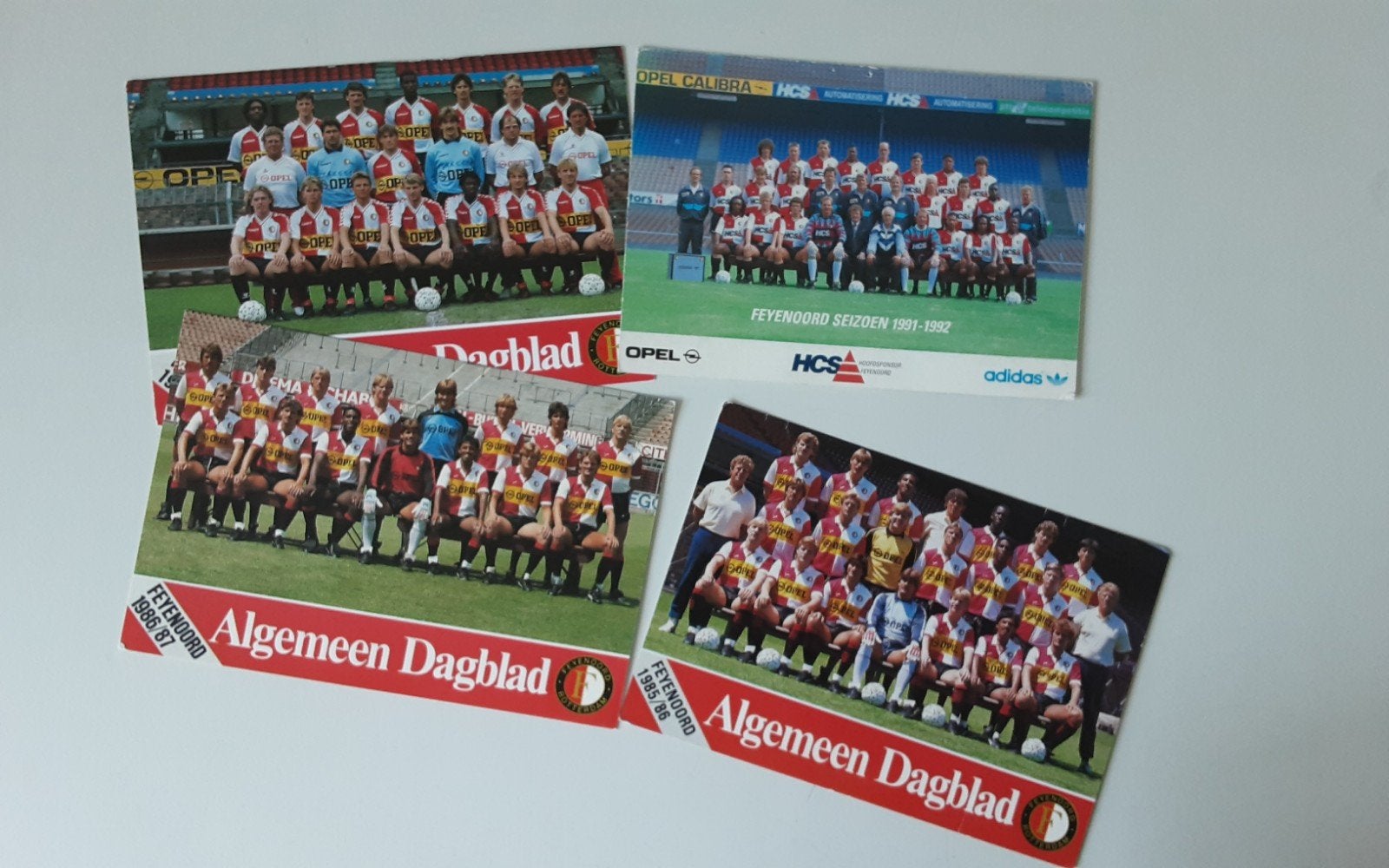 Feyenoord teamfoto's Algemeen Dagblad 1985-1992, Ophalen of Verzenden, Gebruikt, Feyenoord, Poster, Plaatje of Sticker