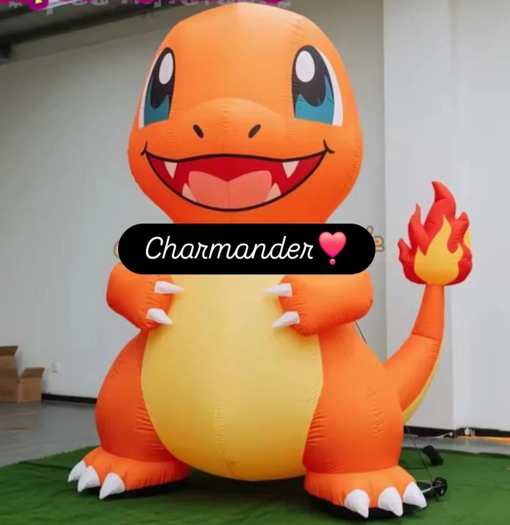 Opblaasbaar verhuur pokemon charmander pop springkussens, Ophalen of Verzenden, Zo goed als nieuw, Verjaardag