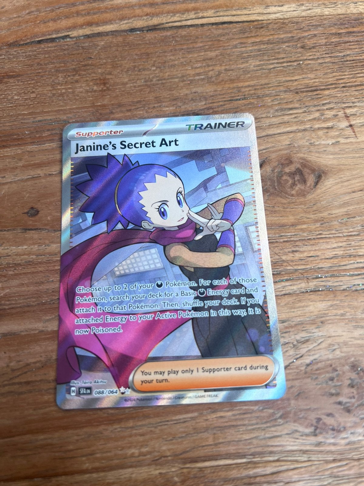 Pokemon Card Janine’s Secret Art, Ophalen of Verzenden, Zo goed als nieuw, Losse kaart